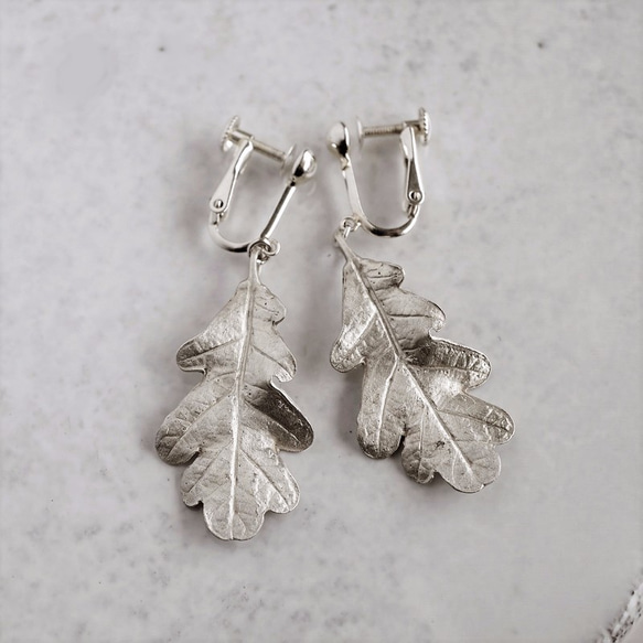 Oak leaf earrings [EP053SV] 4枚目の画像