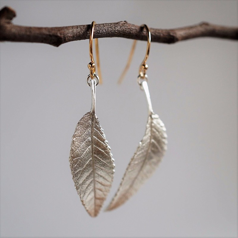 Elm leaf earrings [EP054SV]