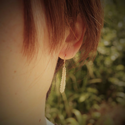 Lavender leaf earrings {EP056SV} 第3張的照片