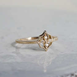 4 petal flower ring Ⅰ[R069K10YG/K18YG] 6枚目の画像