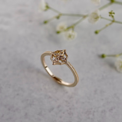 4 petal flower ring Ⅰ[R069K10YG/K18YG] 3枚目の画像