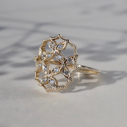 4 petal flower ring Ⅲ[R071K10YG/K18YG] 1枚目の画像