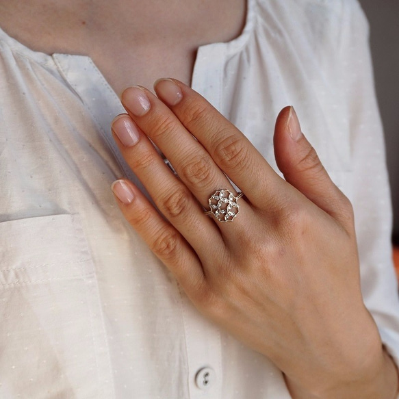 4 petal flower ring Ⅲ[R071K10YG/K18YG] 2枚目の画像