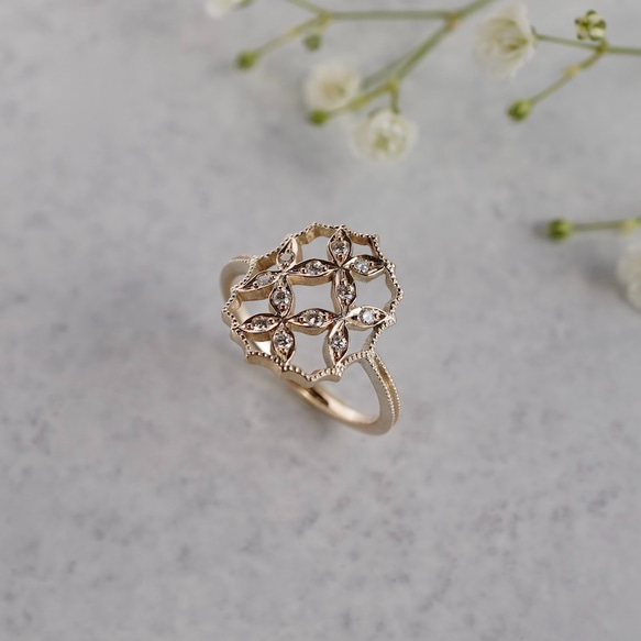 4 petal flower ring Ⅲ[R071K10YG/K18YG] 4枚目の画像