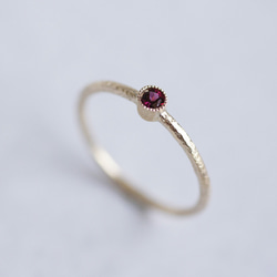 Garnet birthstone ring [R050K18/K10RG] 第5張的照片