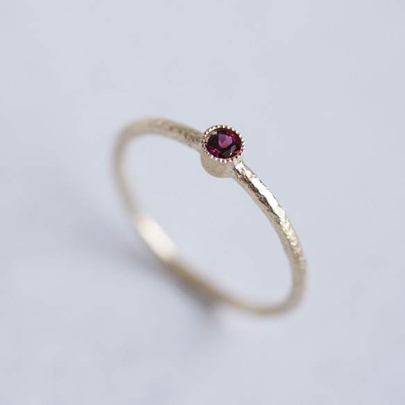 Garnet birthstone ring [R050K18/K10RG] 第5張的照片