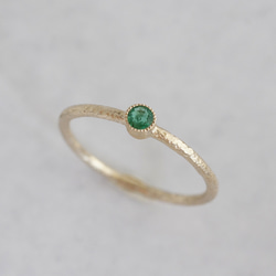 Emerald birthstone ring {R050K18/K10EM} 第5張的照片