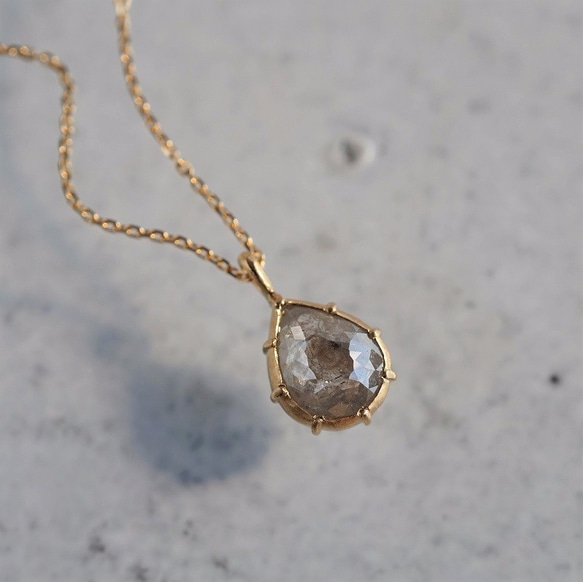 -sold- K18 Rose cut diamond pendant [OP703K18YG] 1枚目の画像