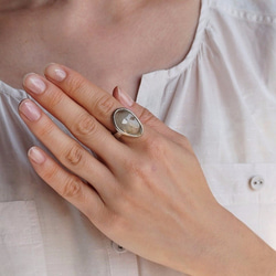Olive color sapphire ring [OP707K10YG] 第4張的照片
