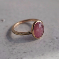 Pink sapphire ring [OP709K10YG] 第2張的照片