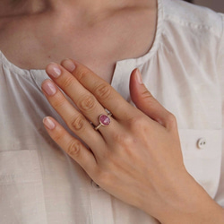 Pink sapphire ring [OP709K10YG] 第3張的照片