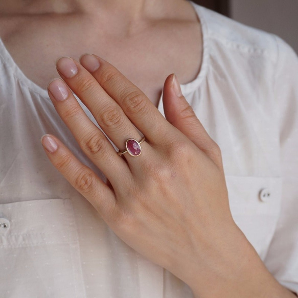 -sold- Pink sapphire ring [OP710K10YG] 3枚目の画像