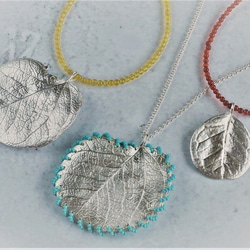 Feijoa leaf necklace (round) {P074SV(NS)} 第4張的照片