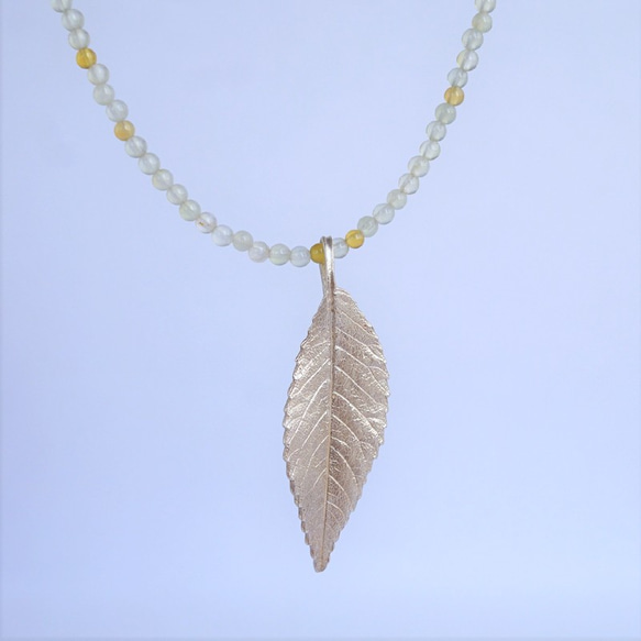 Elm leaf necklace [P078SV（NS)] 第3張的照片