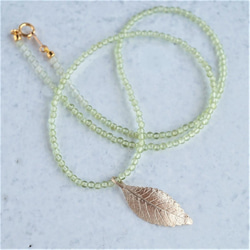 Elm leaf necklace {P078K10（NS)} 第2張的照片