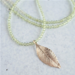 Elm leaf necklace {P078K10（NS)} 第3張的照片