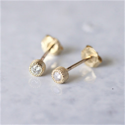 Diamond one stone earrings {EP032K10} 2枚目の画像