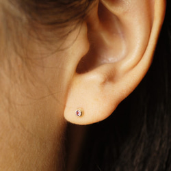 Diamond one stone earrings {EP032K10} 3枚目の画像