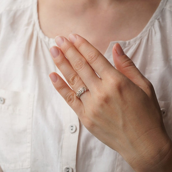 Rose leaf ring [R078K10/K18] 3枚目の画像