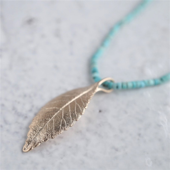 Elm small leaf necklace [P082K10(NS)] 2枚目の画像