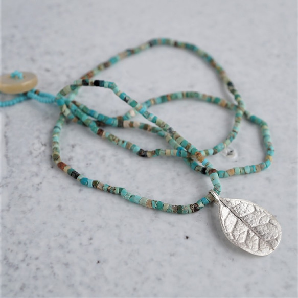 Feijoa small leaf necklace [P076SV(NS)] 1枚目の画像