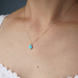 Sleeping beauty turquoise pendant [OP726K10YG] 第2張的照片