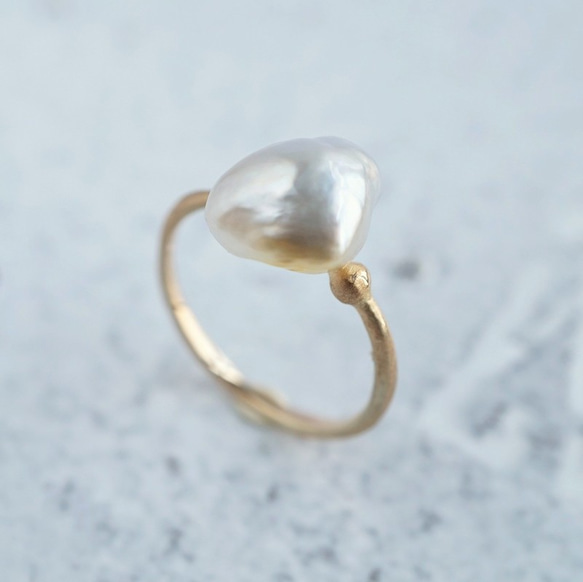 Tahitian baroque pearl ring [OP723K10YG] 3枚目の画像