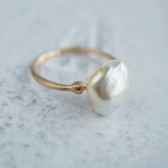 Tahitian baroque pearl ring [OP723K10YG] 4枚目の画像