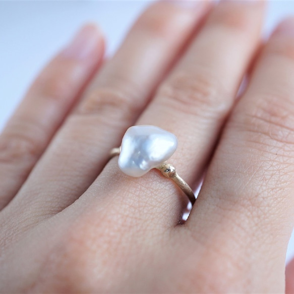 Tahitian baroque pearl ring [OP723K10YG] 5枚目の画像