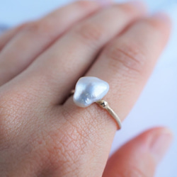 Tahitian baroque pearl ring [OP723K10YG] 6枚目の画像