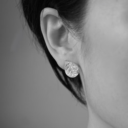 Feijoa leaf stud earrings (small) [EP064K10] 第5張的照片