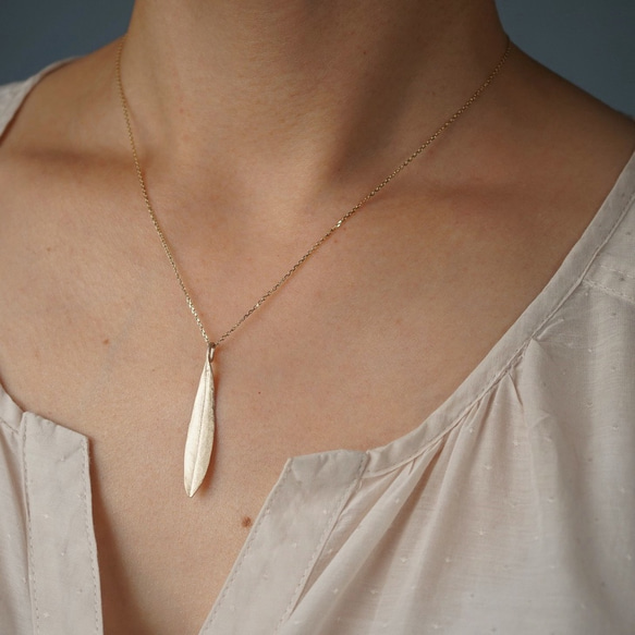 Olive leaf necklace [P072K10(NS)] 第5張的照片