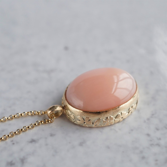 -sold- Pink coral necklace [OP735K10] 3枚目の画像