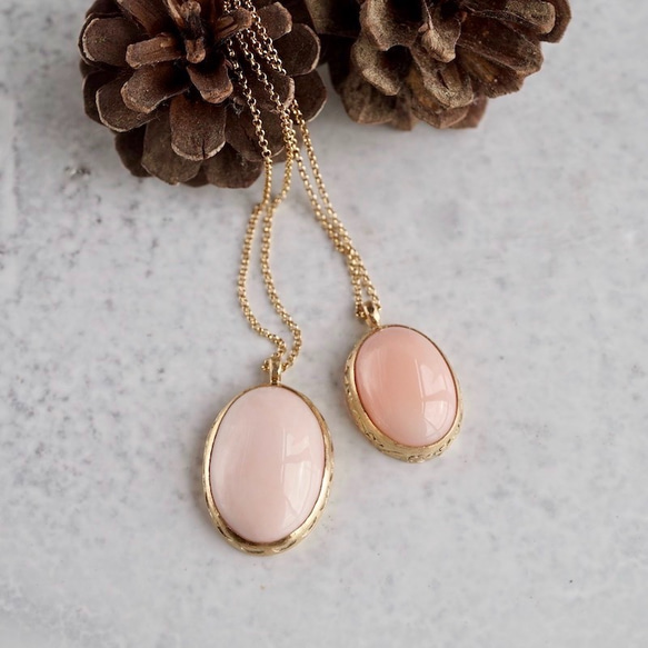 -sold- Pink coral necklace [OP735K10] 4枚目の画像