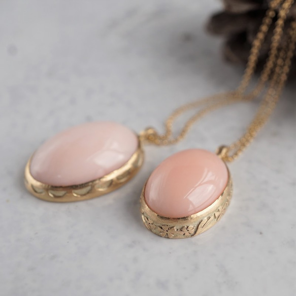-sold- Pink coral necklace [OP735K10] 5枚目の画像