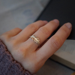 Daisy leaf ring {R080K10} 第2張的照片