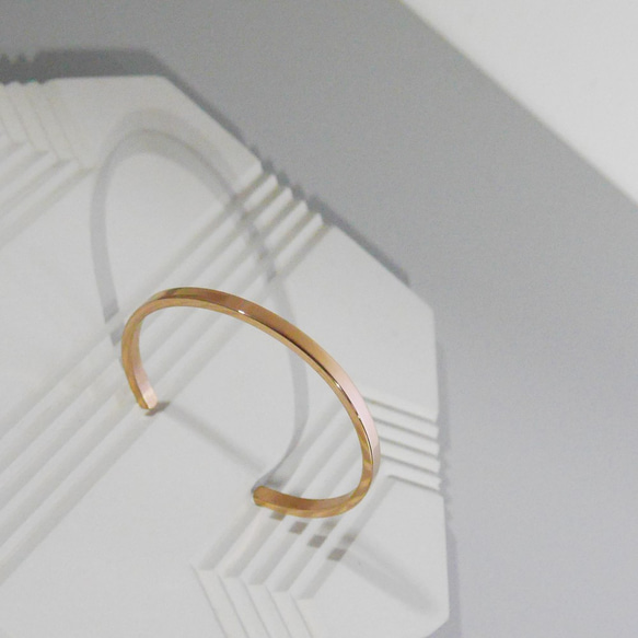 THE LAYERS Personalised Name 18K Rose Gold Minimal Bangle 2枚目の画像