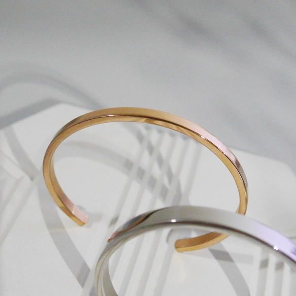 THE LAYERS Personalised Name 18K Rose Gold Minimal Bangle 4枚目の画像