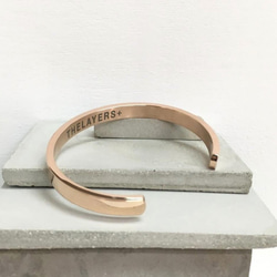 THE LAYERS Personalised Name 18K Rose Gold Minimal Bangle 5枚目の画像