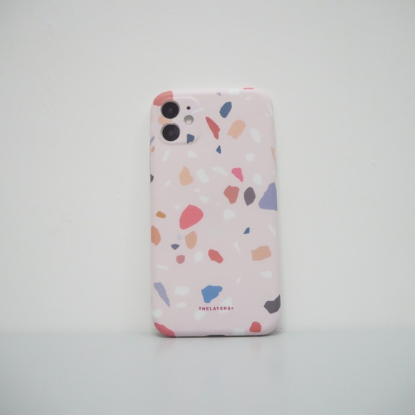 粉紅色磨石子水磨石 MELODY TERRAZZO Phone Case 客製化手機殼 第2張的照片