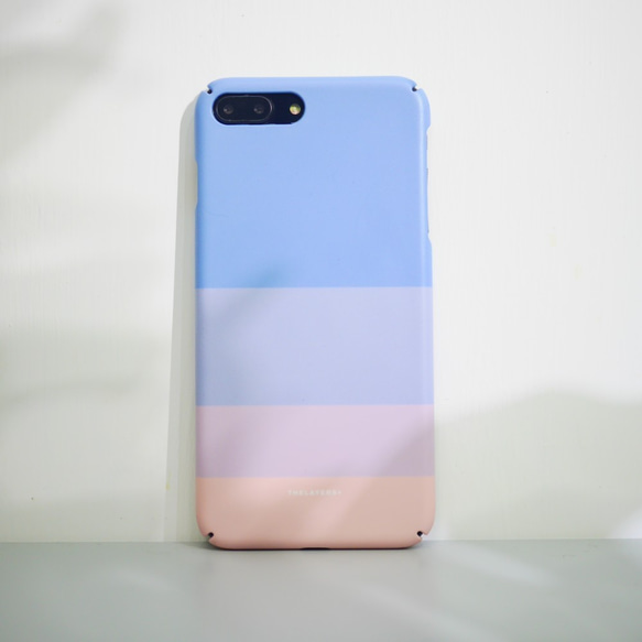 玫瑰石英粉紅與寧靜粉藍 | 撞色拼接 SOFIA Phone case刻字手機殼 第2張的照片