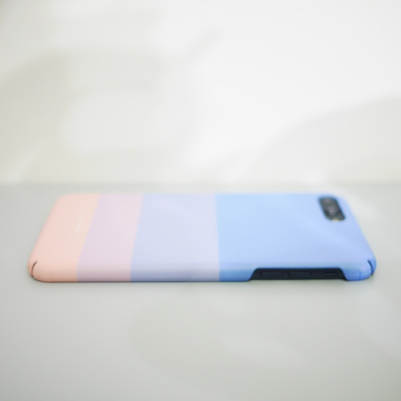 玫瑰石英粉紅與寧靜粉藍 | 撞色拼接 SOFIA Phone case刻字手機殼 第3張的照片