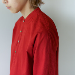 weather cloth cotton linen/raglan shirt/red 1枚目の画像