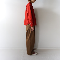 weather cloth cotton linen/raglan shirt/red 4枚目の画像