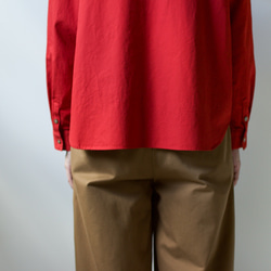 weather cloth cotton linen/raglan shirt/red 5枚目の画像