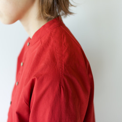 weather cloth cotton linen/raglan shirt/red 6枚目の画像