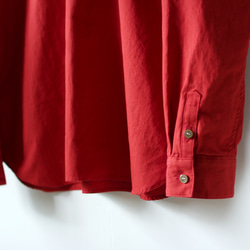 weather cloth cotton linen/raglan shirt/red 10枚目の画像