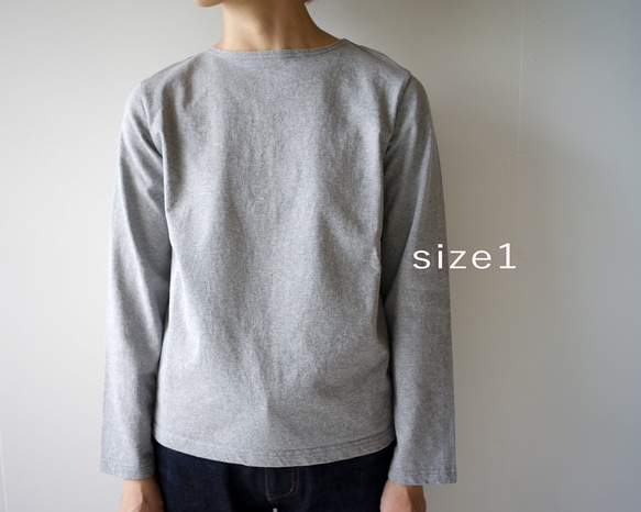 pablo cotton/center back long sleeve tshirt /gray/size1 2枚目の画像