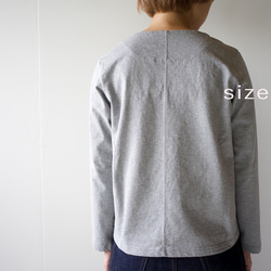 pablo cotton/center back long sleeve tshirt /gray/size1 4枚目の画像