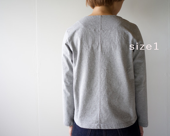 pablo cotton/center back long sleeve tshirt /gray/size1 4枚目の画像